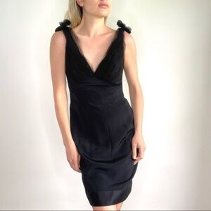 Badgley Mischka Black🖤 Silk Tulle Cocktail🍸 Dress👗, Size 6